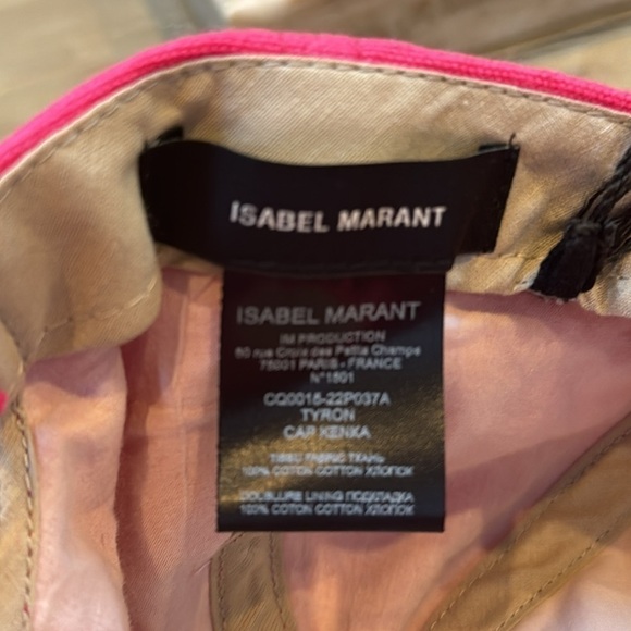 ISABEL MARANT Casquette Tyron Sporty Logo Baseball Cap Fuschia Pink NWT - Picture 6 of 6